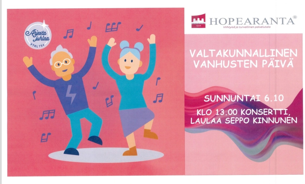 Vanhustenviikko käynnistyy Hopearannassa vanhustenpäivänä 6.10.2024