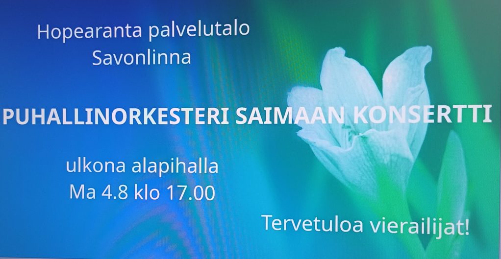 Puhallinorkesteri saimaan konsertti