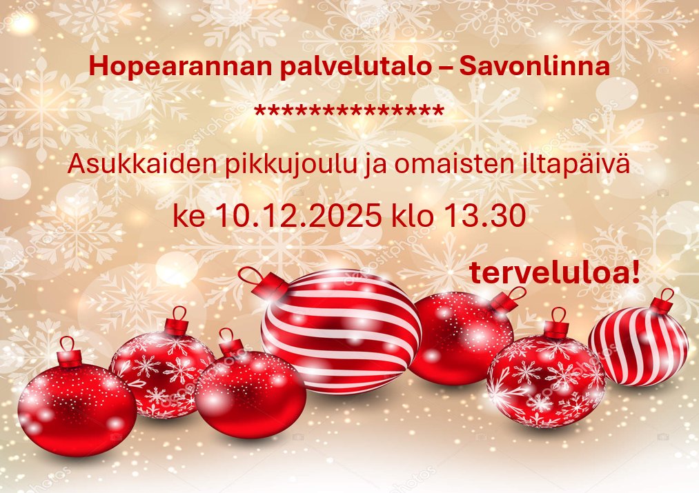 Asukkaiden pikkujoulu ja omaisten iltapäivä 10.12.2025