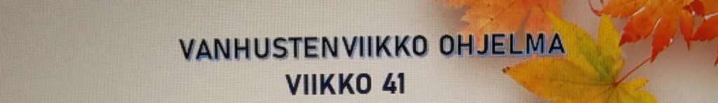 Vanhustenviikko ohjelma 2026